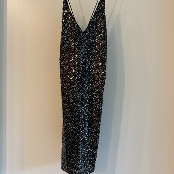 Lulus: Black backless sequin mini dress - Picture 2 of 4